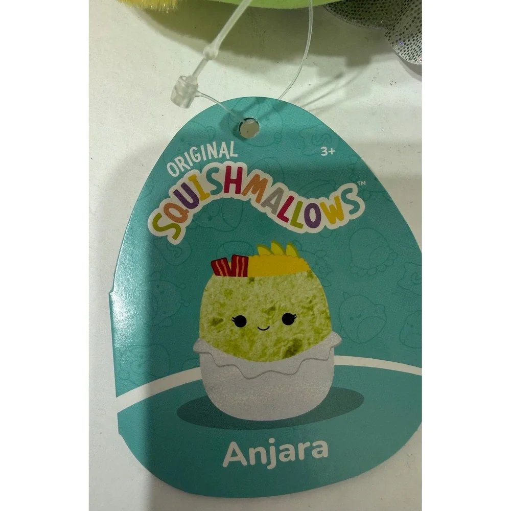 Squishmallows Anjara the Burrito 5 Inch Green Silver Breakfast Food Plush NWT